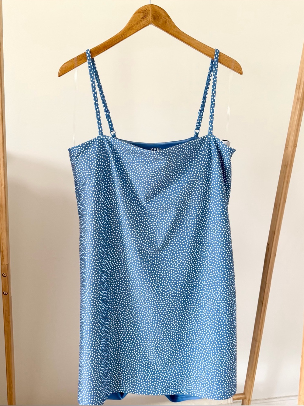 NWT Abercrombie & Fitch SculptLUX Polka Dot Square Neck Mini Tennis Dress XXL